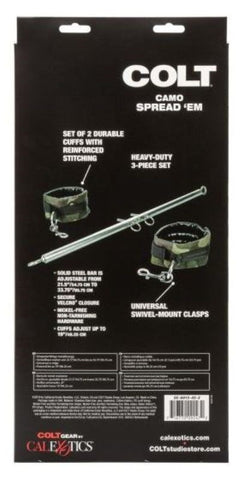 California Exotics Colt Camo Spread Em Bondage Spreader Bar Adjustable - Spreaders and Hangers