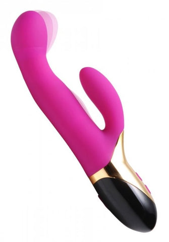 XR Brands Come Hither Moving G Spot Rechargable Silicone Vibrator - Rabbit Vibrators