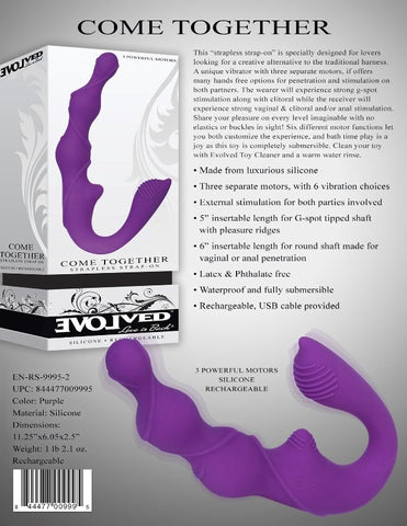 Evolved Come Together Strapless Strap On Triple Motor Vibrator - Strap On Sextoys