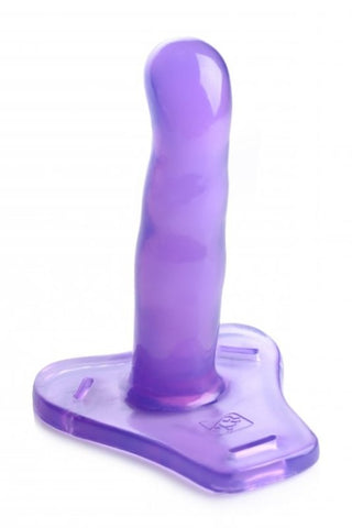 XR Brands Comfort Ride Strap On Harness with Purple Dildo Adjustable System - Strap On Sextoys
