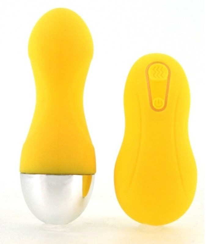 Maia Toys Confetti Wicked Wireless Contour Egg Yellow Wireless Vibrator - - Remote Control Vibrators