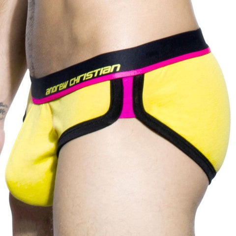 Andrew Christian Coolflex Tagless Brief w/ Show It Yellow Penis Enhancement - Jocks and G-Strings