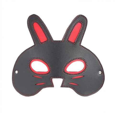 BDStyle Cos play Rabbit Mask Premium Faux Leather Roleplay Accessory - Fancy Dress Ups