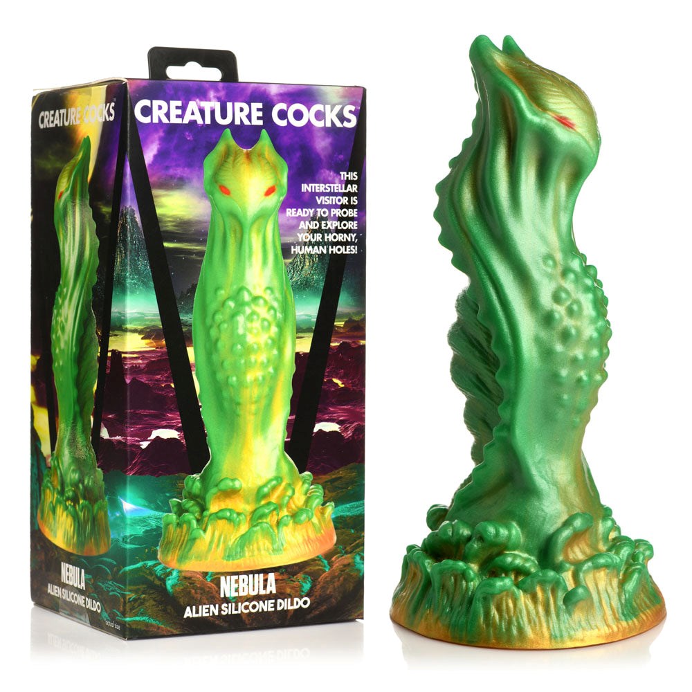 XR Brands Creature Cocks Nebula Alien Dildo Fantasy Design with Ridged Texture - - Non-Realistic Dildos