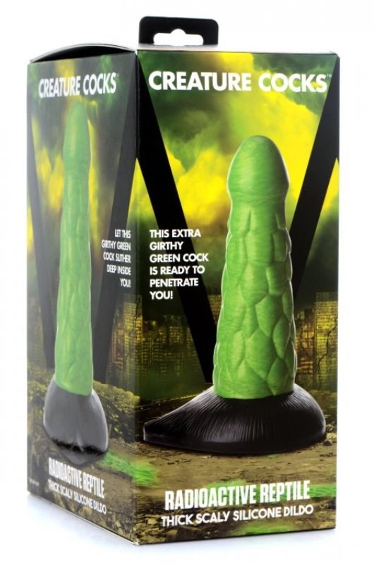 XR Brands Creature Cocks Radioactive Reptile Fantasy Dildo with Scaly Texture - - Non-Realistic Dildos