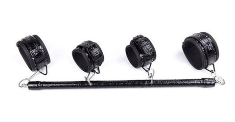 BDStyle Crocodile Wrist and Ankle Cuffs Bar Black Connecting Bar - Spreaders and Hangers