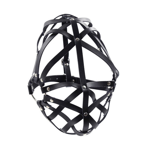 Cross Belt Half Face Hood - Bondage Hoods