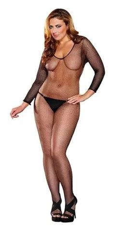 Xgen Products Alluring Plus Size Fishnet Bodystocking Open Crotch Design - Hosiery