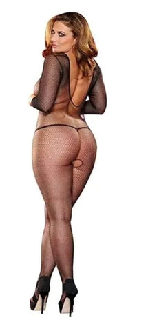 Xgen Products Alluring Plus Size Fishnet Bodystocking Open Crotch Design - Hosiery