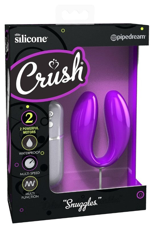 Pipedream Crush Snuggles Remote Control Couples Vibrator with Dual Bullets - - Clit Ticklers and Pulsators