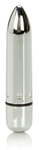 California Exotics Crystal High Intensity Bullet Silver Clitoral Vibrator - Bullet Vibrators