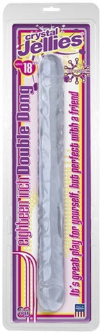 Doc Johnson Crystal Jellies 18 Double Dong Clear 18 Inch Flexible Dildo - Realistic Dildos