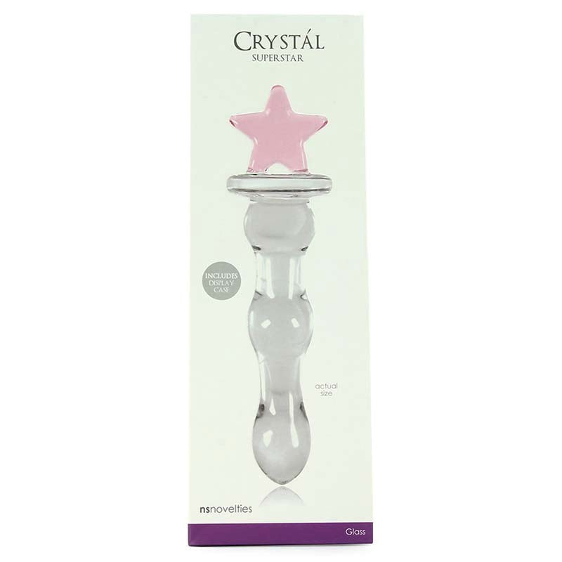 NS Novelties Crystal Superstar Glass Dildo Premium Borosilicate Design - - Glass Sex Toys