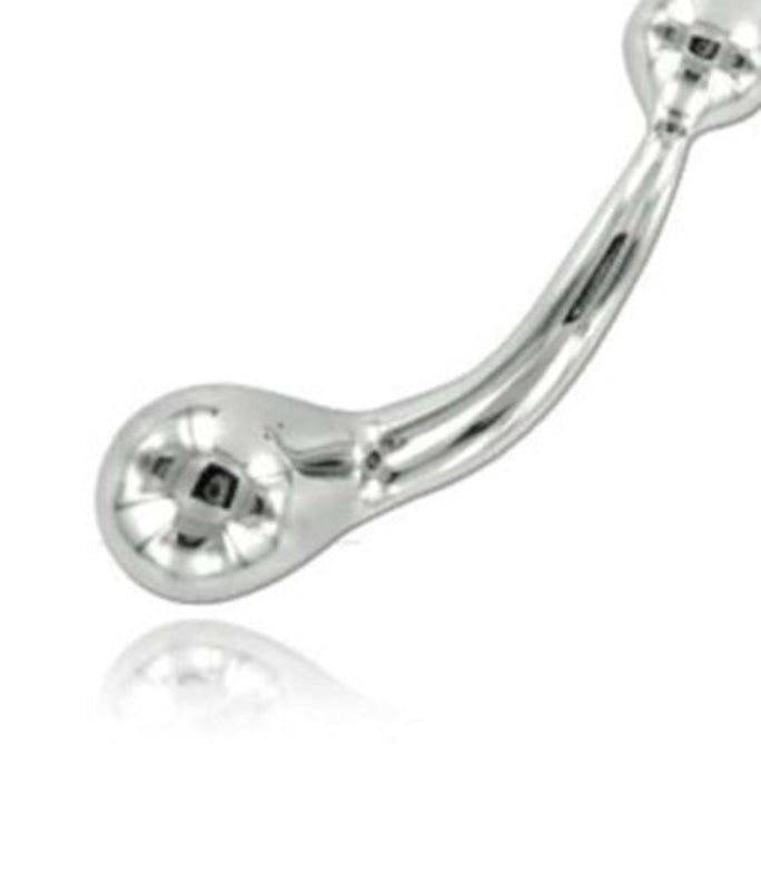 Hells Couture Stainless Steel Bliss Curved Metal G Wand Premium Dildo - - Steel Sex Toys