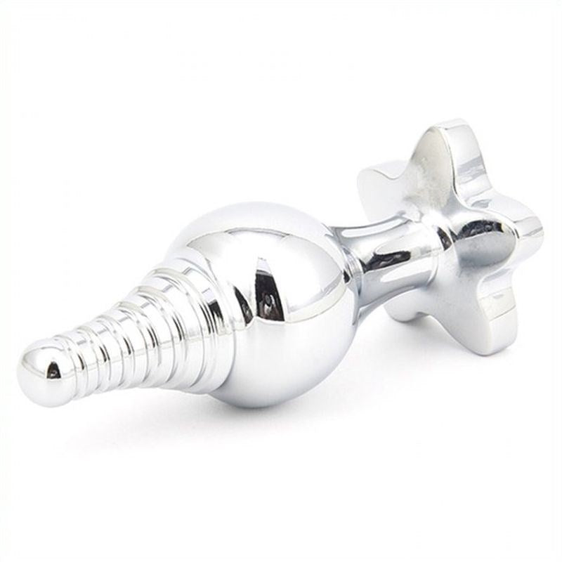 BDStyle Cusp Head Butt Plug With Leaf Bling Metal Construction - Steel Sex Toys