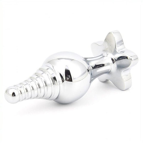 BDStyle Cusp Head Butt Plug With Leaf Bling Metal Construction - Steel Sex Toys
