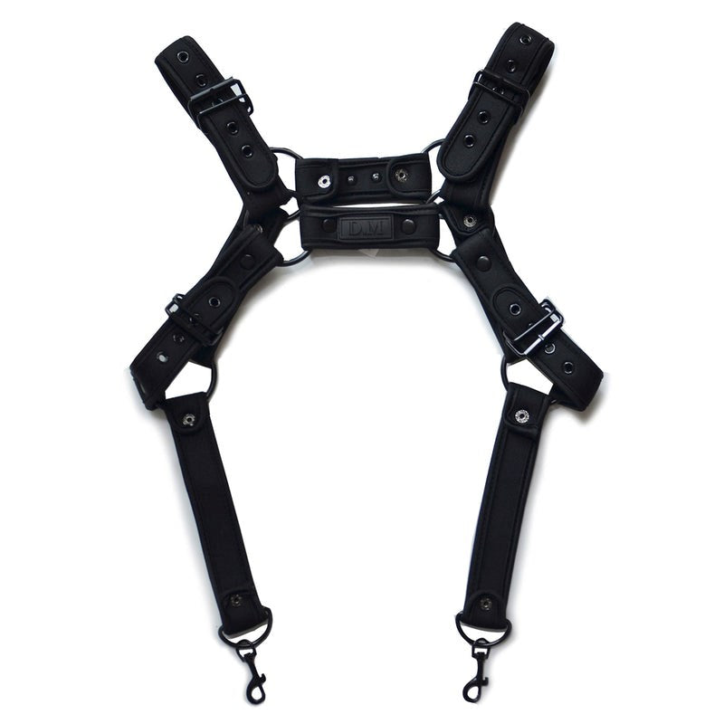 D.M Neoprene Chest Harness with Suspenders For Him - - Cuffs And Restraints
