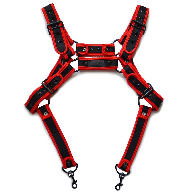 D.M Neoprene Chest Harness with Suspenders For Him - - Cuffs And Restraints