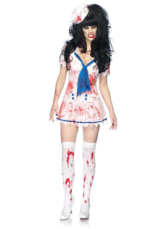 Leg Avenue Decaying Sailor Debbie Costume Halloween Maritime Horror Dress - - Fancy Dress Ups