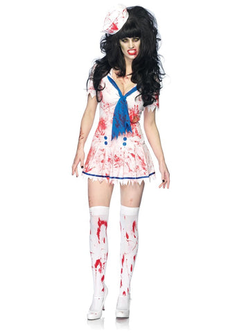 Leg Avenue Decaying Sailor Debbie Costume Halloween Maritime Horror Dress - Fancy Dress Ups