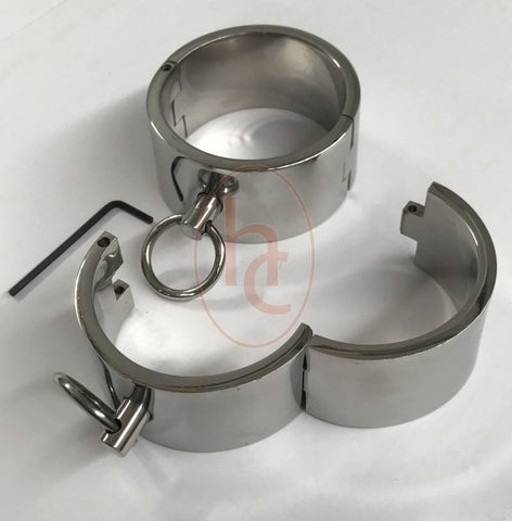 Deluxe Steel Bondage Wrist Cuffs - Cuffs and Restraints