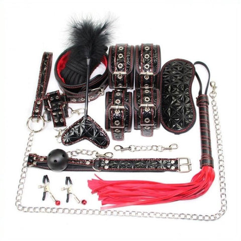 BDStyle Diamond Pattern Plush Bondage Kit Weekend Ready Play with Restraints - Bondage Kits