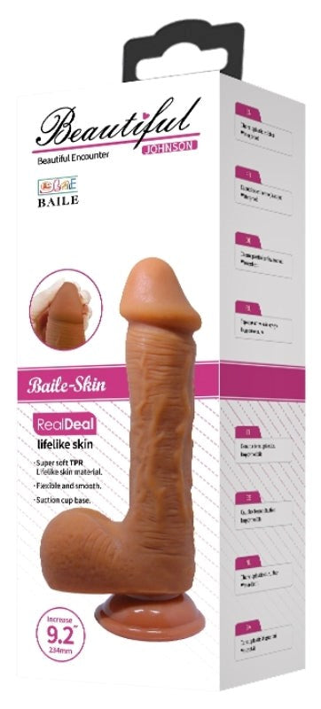 Baile Dildo Johnson Light Brown with Suction Cup Base for Penetration - - Realistic Dildos