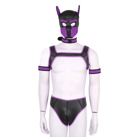 BDStyle Dog Hood Bondage Kit Experience Cock Control Pup Play Set - Bondage Hoods