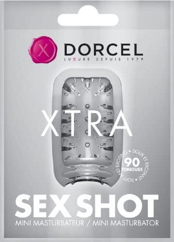 Marc Dorcel Toys Sex Shot Transparent Masturbator with Ribbed Ring - Masturbators and Strokers