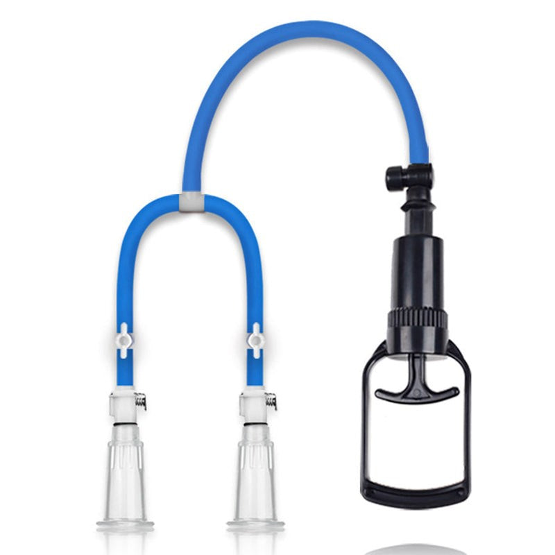 BDStyle Dual Pleasure Enhancer Nipple and Clitoral Suction Pump - - Breast and Nipple Toys