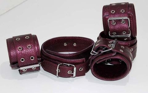 Hells Couture Double Eyelet Couples Restraint Set Premium Leather Bondage - Cuffs and Restraints
