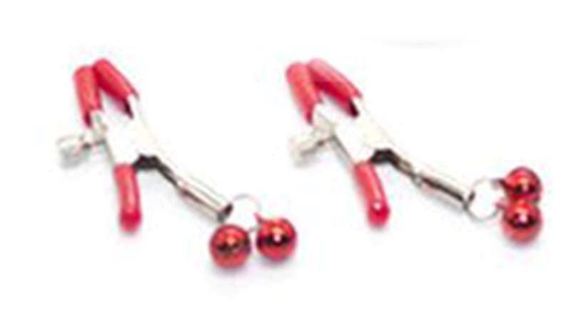 BDStyle Downy Fetish Play Nipple Clamps Red Adjustable Pressure Control - Breast and Nipple Toys