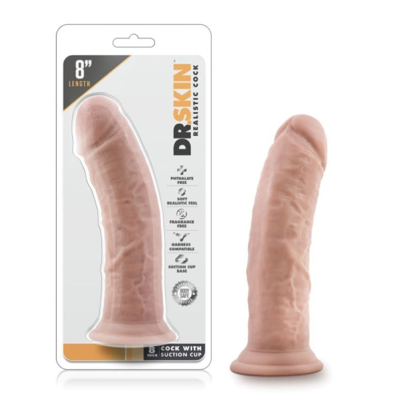 Dr. Skins Delightful 8 Inch Cock + Suction Cup Realistic Dildo with Base - - Realistic Dildos
