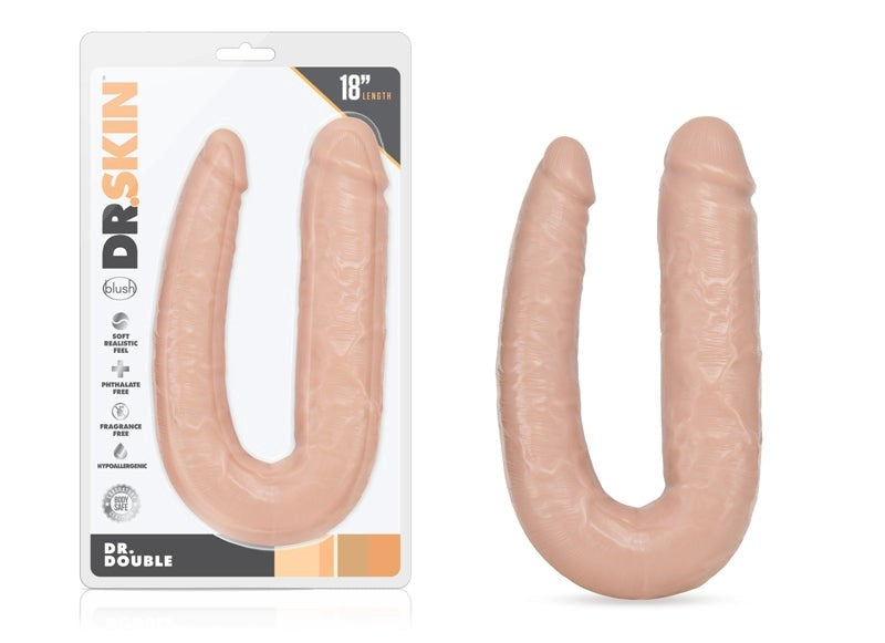 Blush Novelties Dr. Skin Dr. Double Ender Dildo Vanilla Dual Penetration - - Realistic Dildos