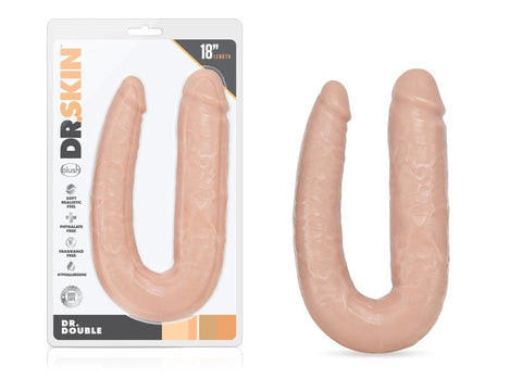 Blush Novelties Dr. Skin Dr. Double Ender Dildo Vanilla Dual Penetration - Realistic Dildos