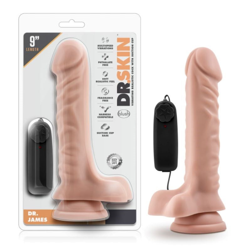 Blush Novelties Dr. James Electrifying 9 Inch Vibrating Dildo with Powerful Motor - - Vibrating Dildos