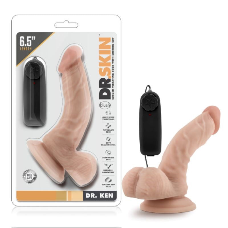 Blush Novelties Dr. Kens Pleasure Packed Vibrating Delight 6.5 Inch Cock - - Vibrating Dildos