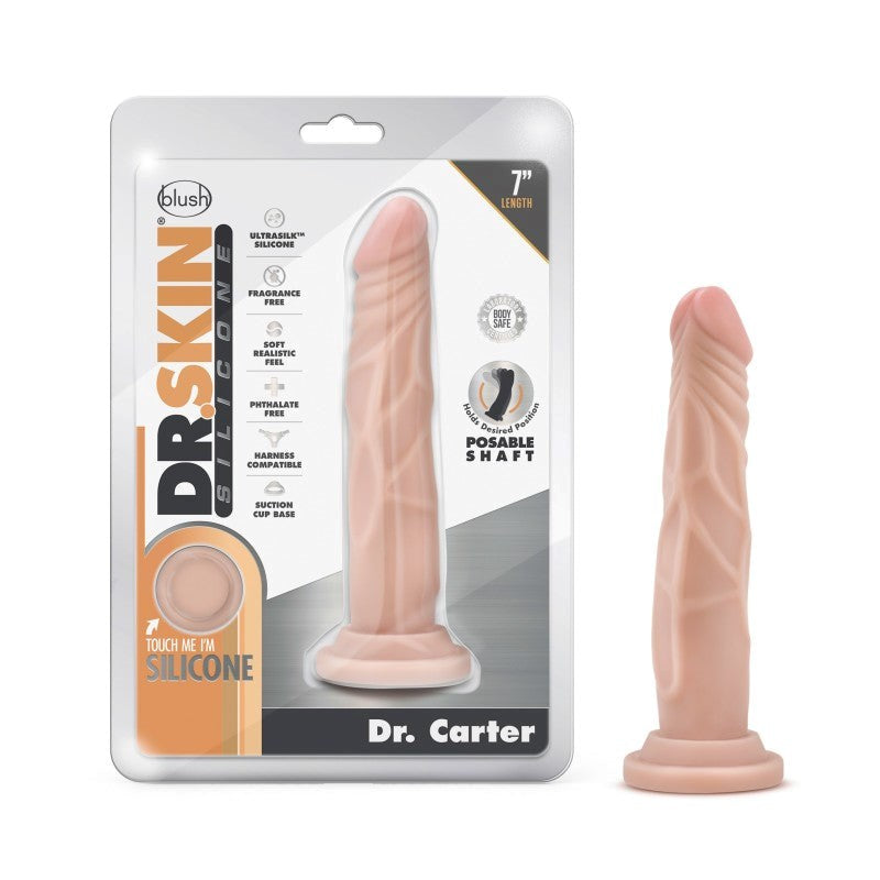 Blush Novelties Dr. Skin Ultrasilk Pleasure Enhancer 7 Inch Realistic Dildo - - Realistic Dildos
