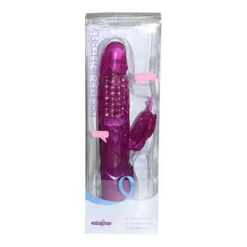 Seven Creations Dream 7 Butterfly Pearl Vibe Dual Action Rabbit Vibrator - - Rabbit Vibrators