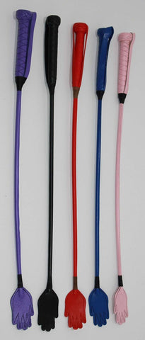 Hells Couture Dressage Crop 26 Inch Genuine Leather Impact Play - Whips And Crops