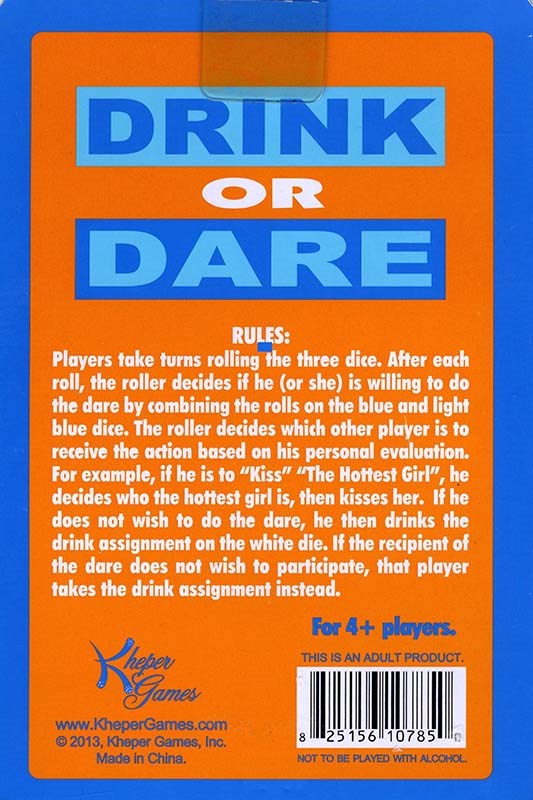 Kheper Games Drink Or Dare Dice Adult Game - - Sex Games, Coupons and Tricks