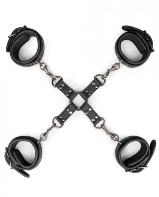 Easytoys Fetish Ankle and Wrist Cuffs and Hogtie Set - - Cuffs And Restraints