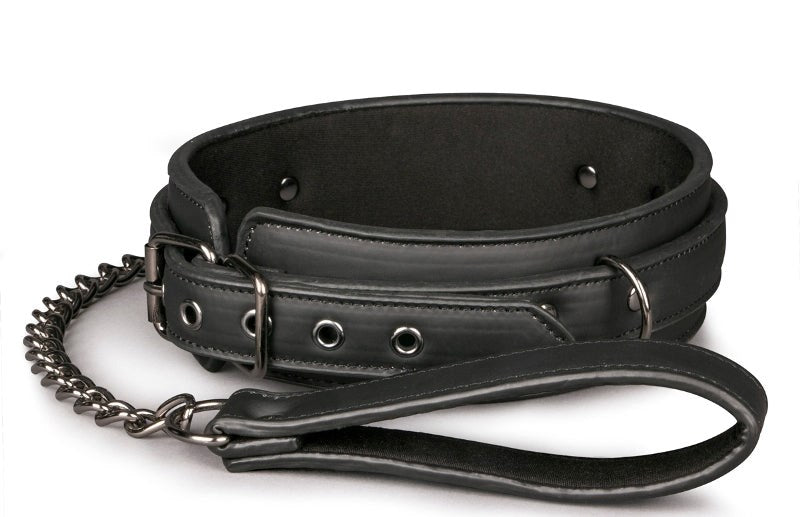 Easytoys Fetish Collar with Leash Adjustable BDSM Power Play - - Collars and Leads