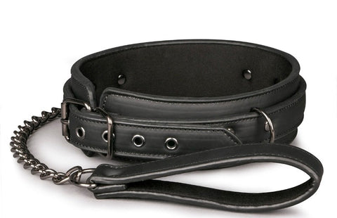 Easytoys Fetish Collar with Leash Adjustable BDSM Power Play - Collars and Leads