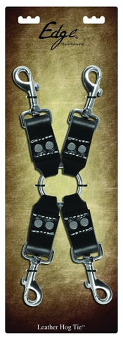 Sportsheets Edge Leather 4 Point Hog Tie BDSM Restraints Premium Leather - Cuffs and Restraints
