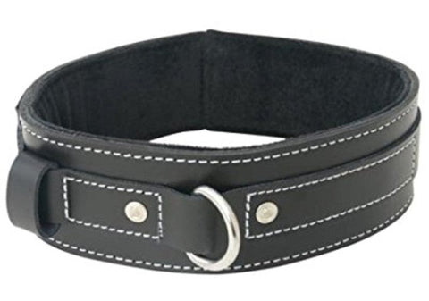 Sportsheets Edge Lined Leather BDSM Play Collar Premium Comfort - Collars and Leads