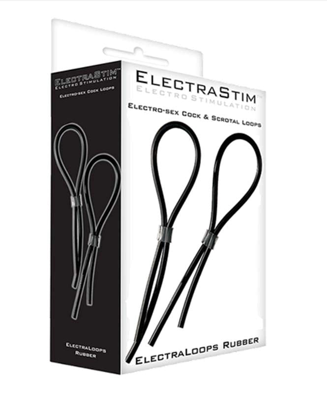 Electrastim Rubber Adjustable Cock and Scrotal Loops Electro Stimulation - - Electro Sex