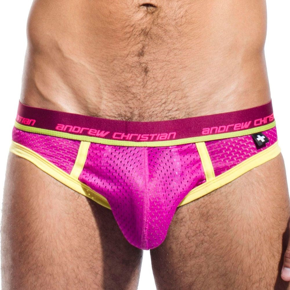 Andrew Christian Electric Air Jock With Show It Tech Magenta Penis Enhancement - - Jocks and G-Strings
