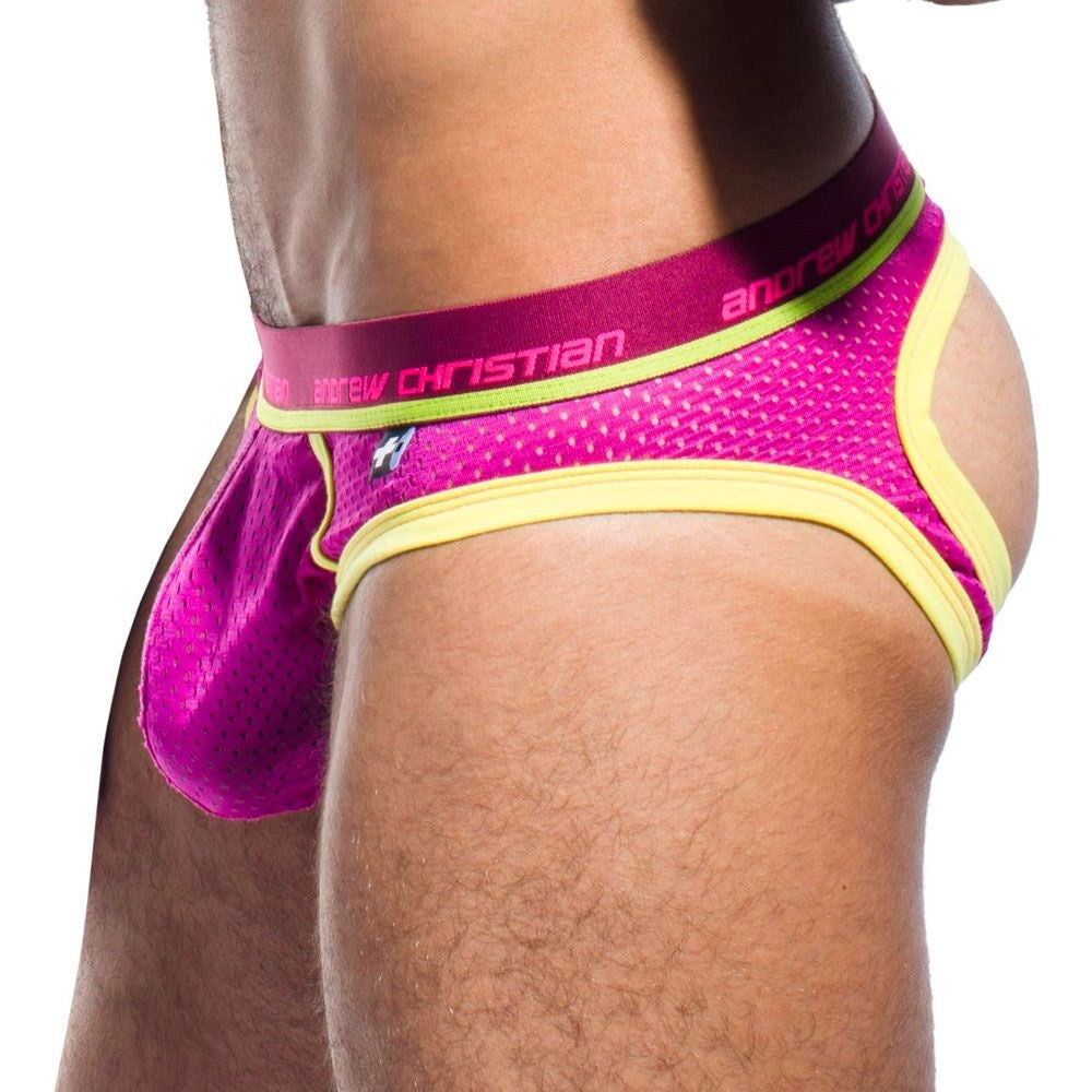 Andrew Christian Electric Air Jock With Show It Tech Magenta Penis Enhancement - - Jocks and G-Strings