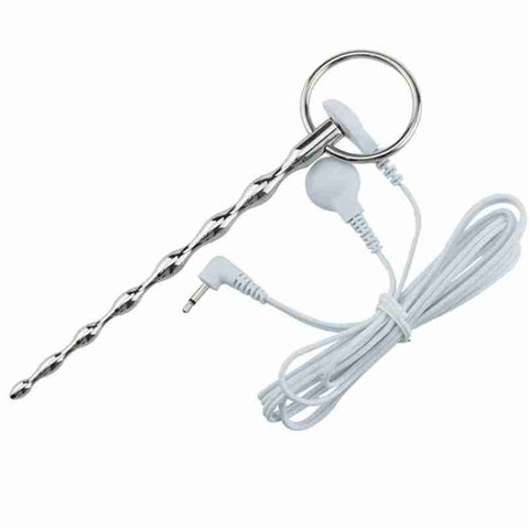 BDStyle Electric Shock Urethra Rider Penis Plug with Waved Texture - Electro Sex